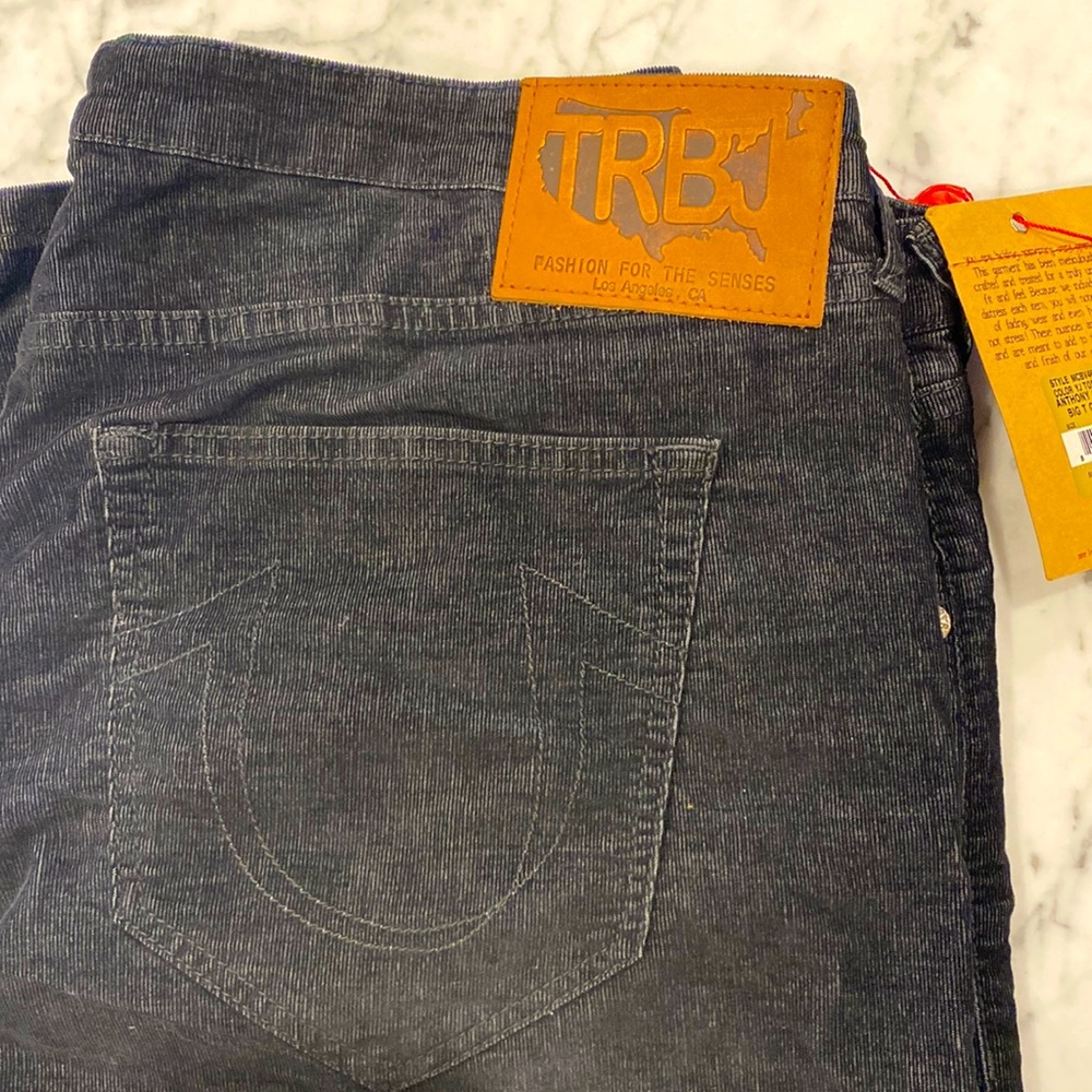 True religion Corduroy Blackish Grey Straight leg pant